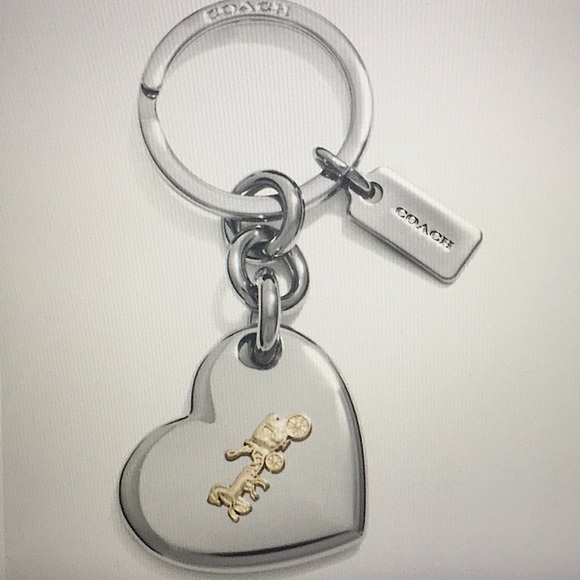 COACH - HORSE & CARRIAGE HEART BAG CHARM (NWT) - Picture 7 of 14